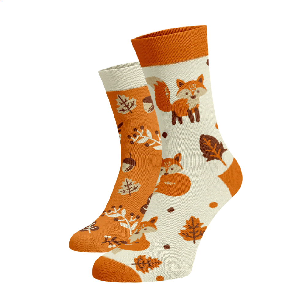 Veselé ponožky Lištičky Oranžová Bavlna 33-34
