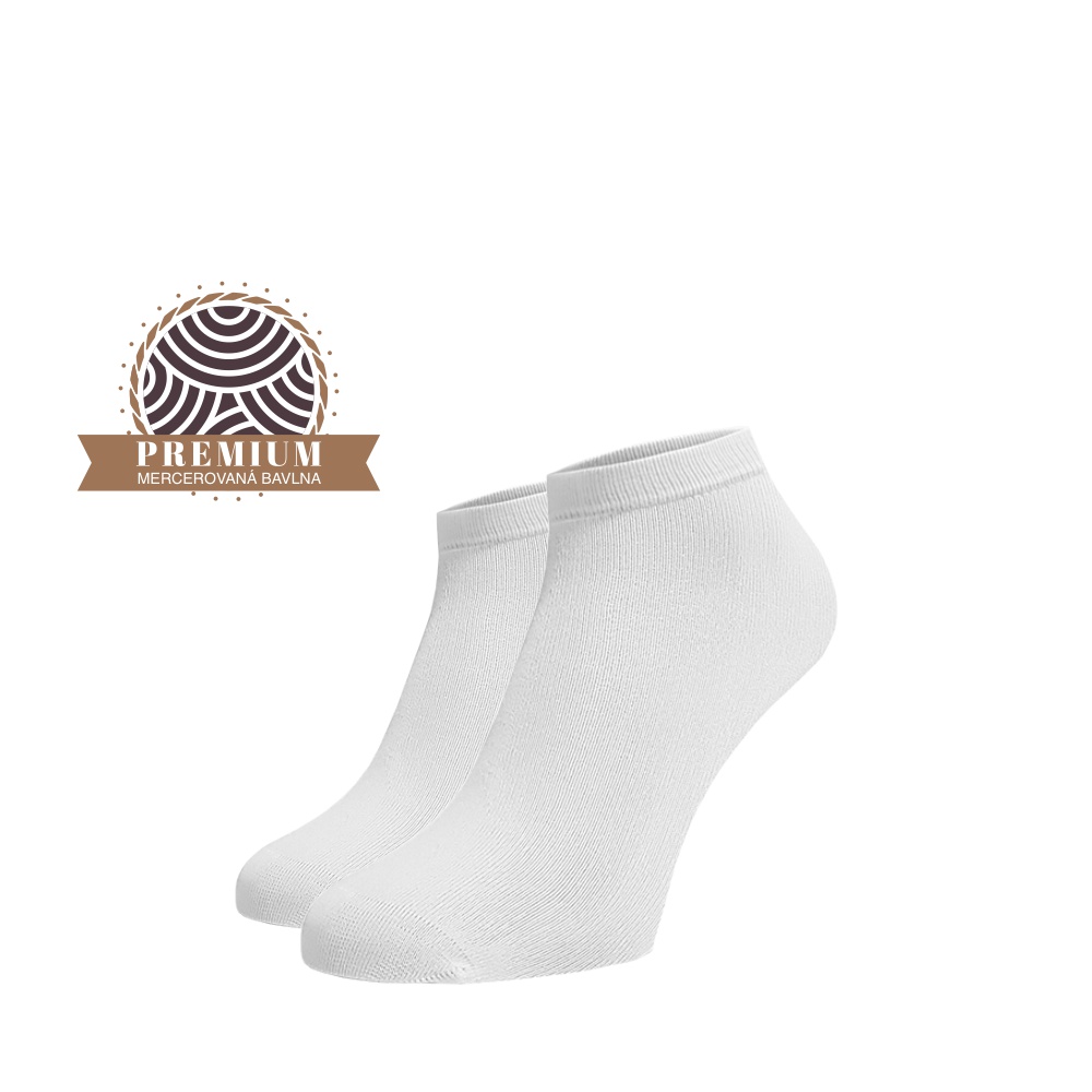 Kotníkové ponožky z mercerované bavlny - bílé 47-48