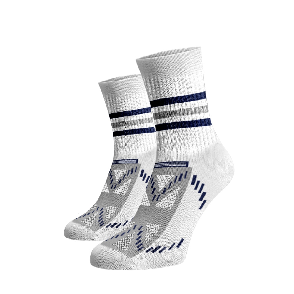Sportovní funkční ponožky bílé Tmavě modrá 45-46