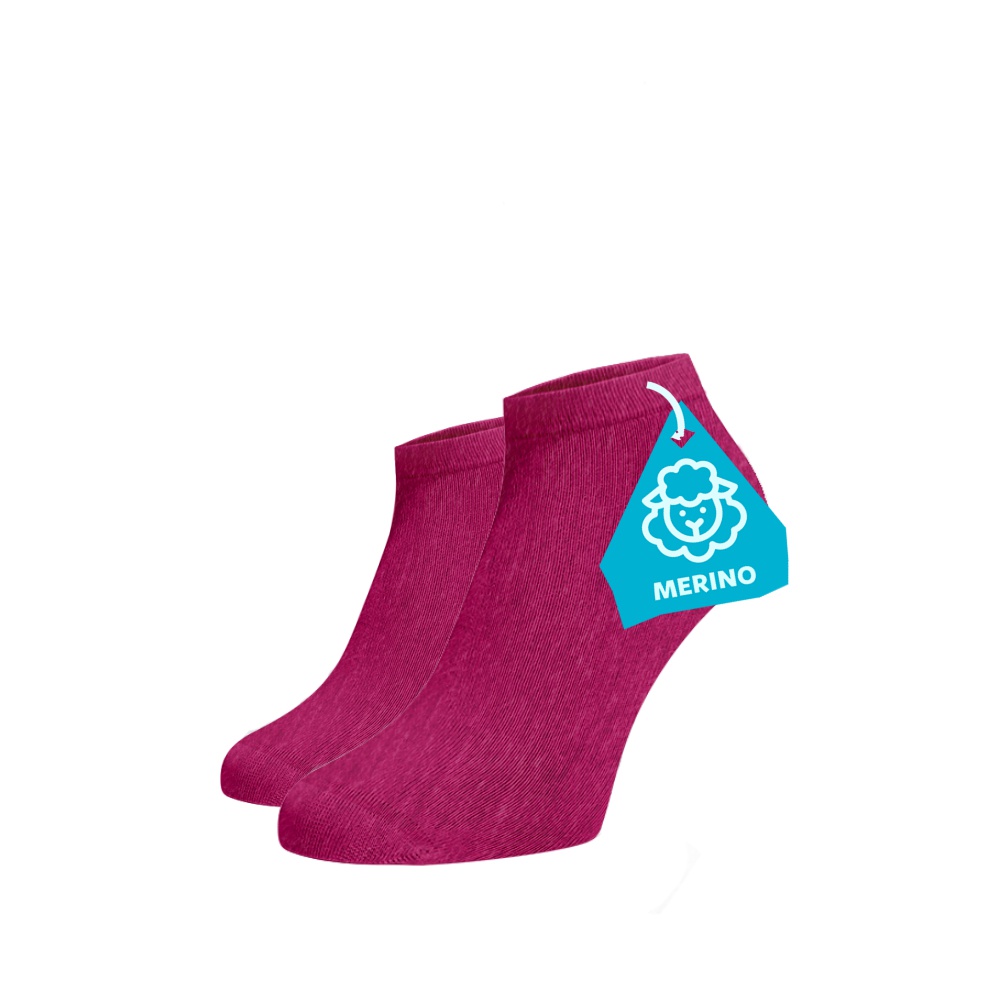 Kotníkové ponožky MERINO - ružové Vlna (Merino) 35-38