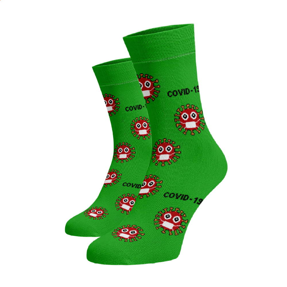 Veselé ponožky Koronavir Zelená 33-34