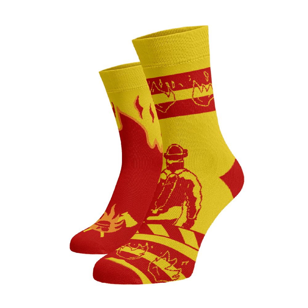 Veselé hasičské ponožky Žlutá Bavlna 45-46