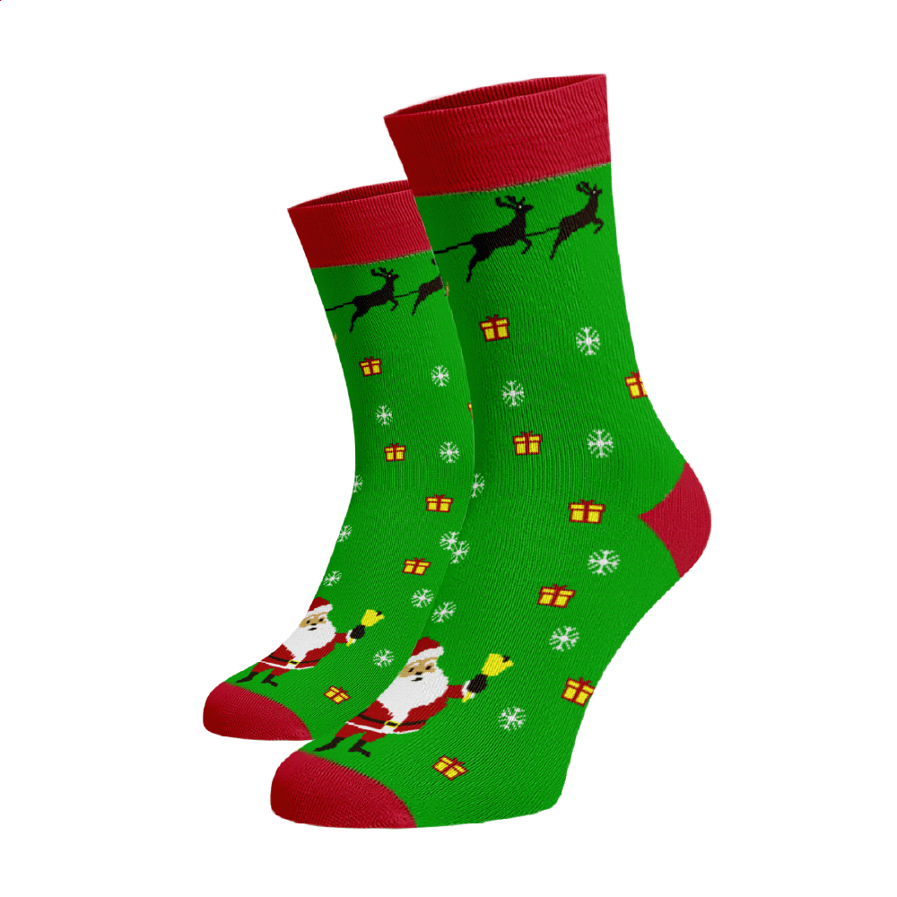 Veselé ponožky Santa Zelená Bavlna 42-44