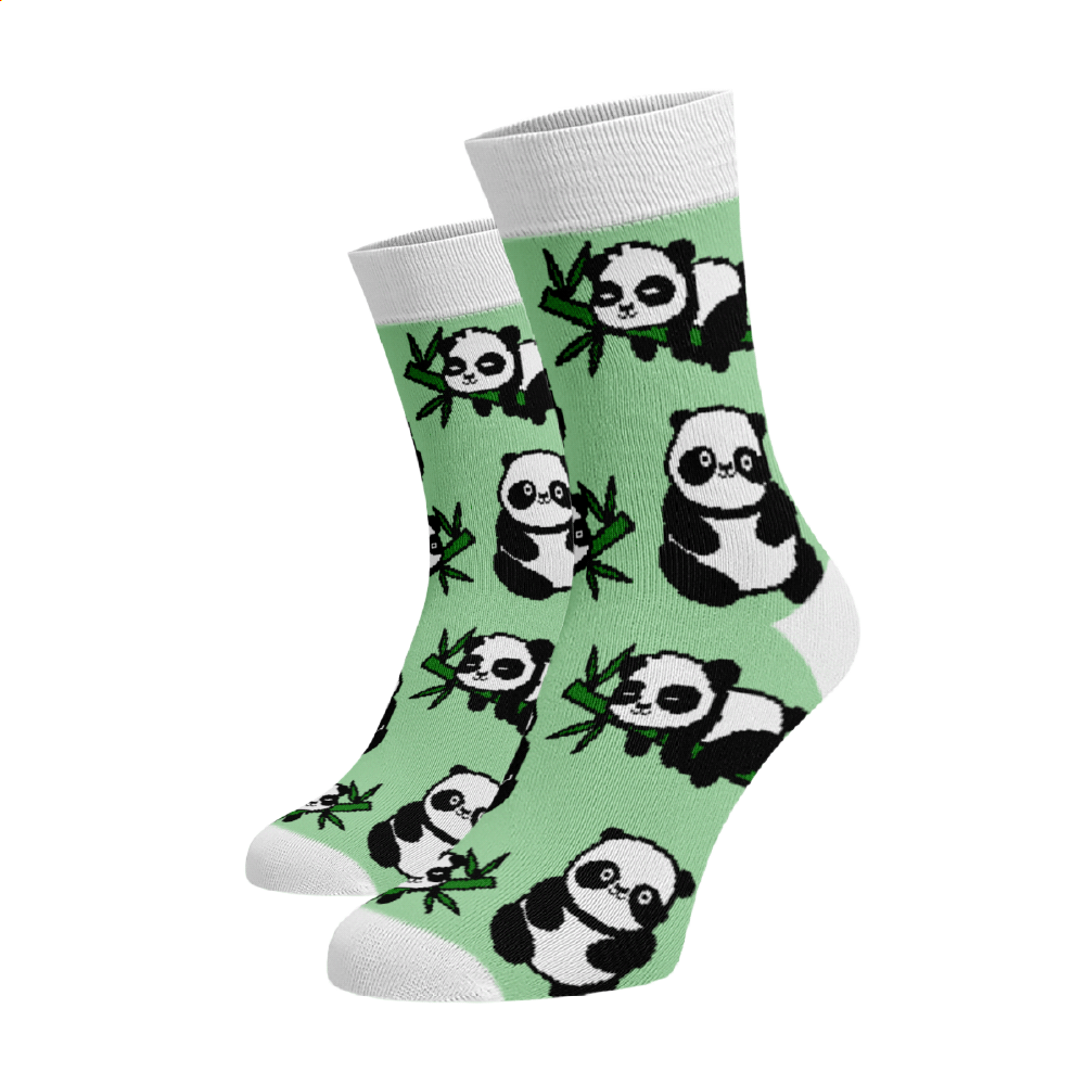 Veselé ponožky Pandy Světle zelená Bavlna 42-44