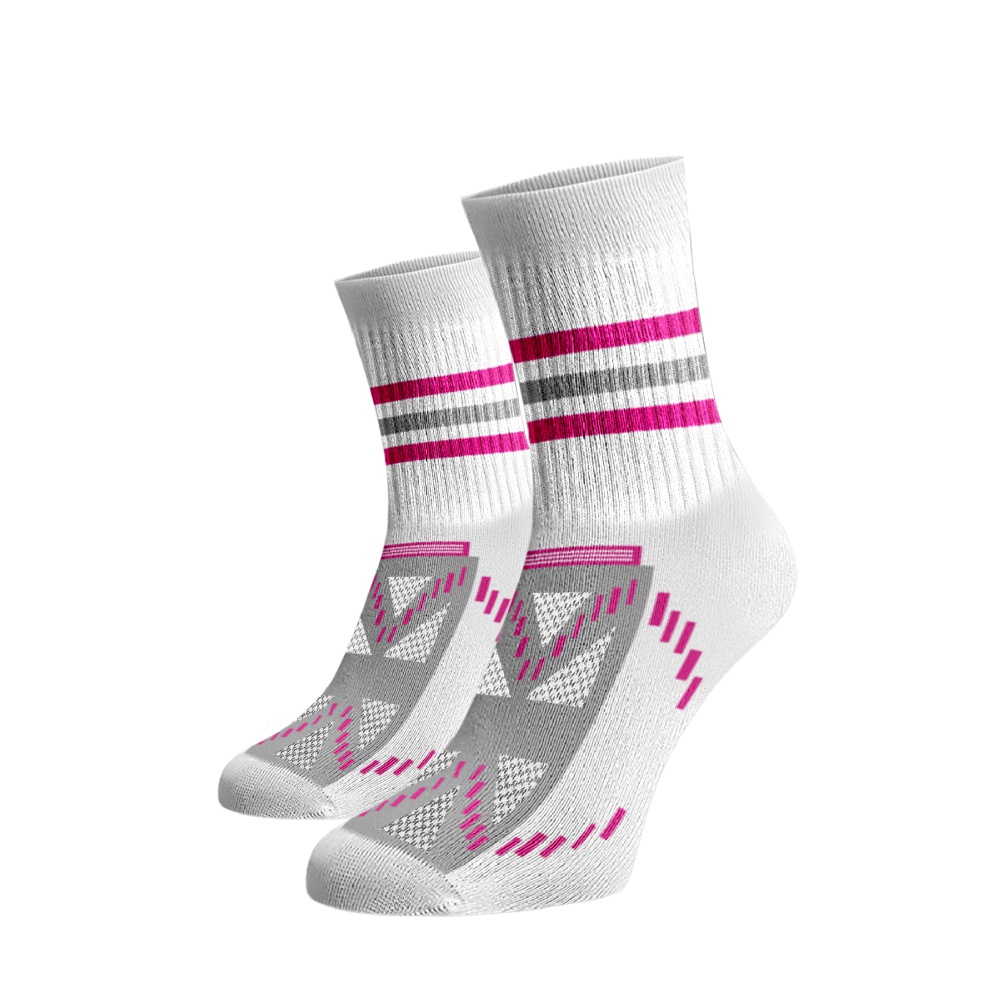 Sportovní funkční ponožky bílé Růžová 35-38