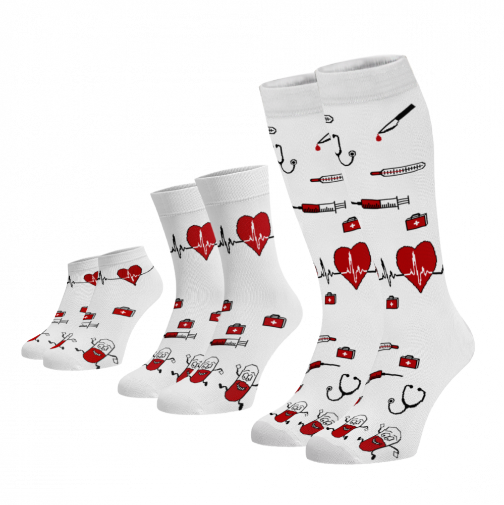 Zvýhodněný set 3 párů ponožek - NEMOCNICE Bílá 42-44