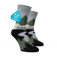 Veselé vysoké merino ponožky - Šumava