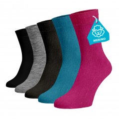Zvýhodnený set 5 párov MERINO vysokých ponožiek - mix farieb 2