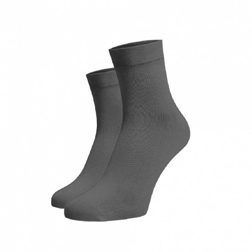 Stredné ponožky tmavo šedé - Barva: Tmavě šedá, Veľkosť: 39-41, Materiál: Bavlna