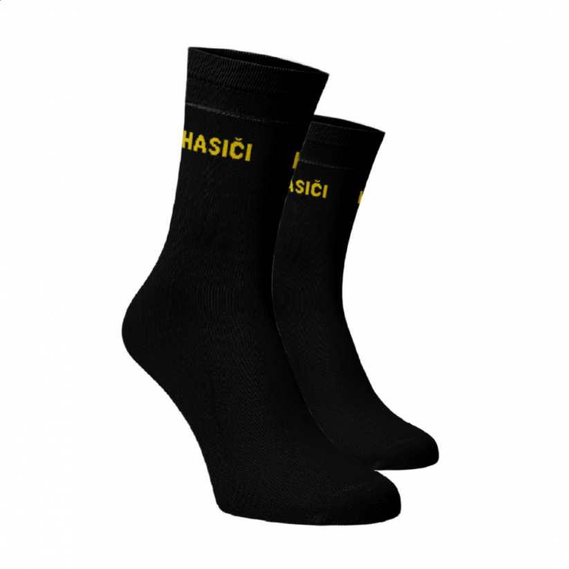 Ponožky Hasiči - Barva: Černá, Velikost: 45-46, Materiál: Bavlna