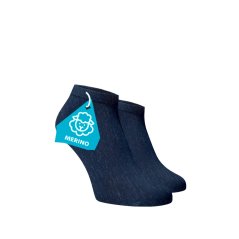 FINE MERINO Kotníkové ponožky - tmavě modré