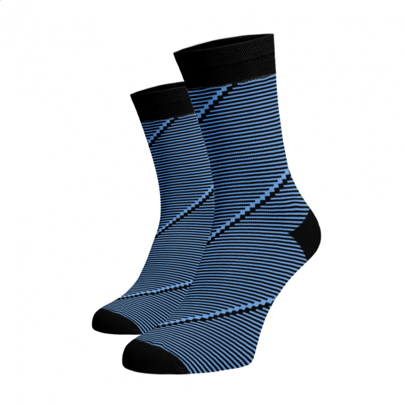 Společenské ponožky Spirála - Barva: Modrá, Velikost: 35-38, Materiál: Bavlna