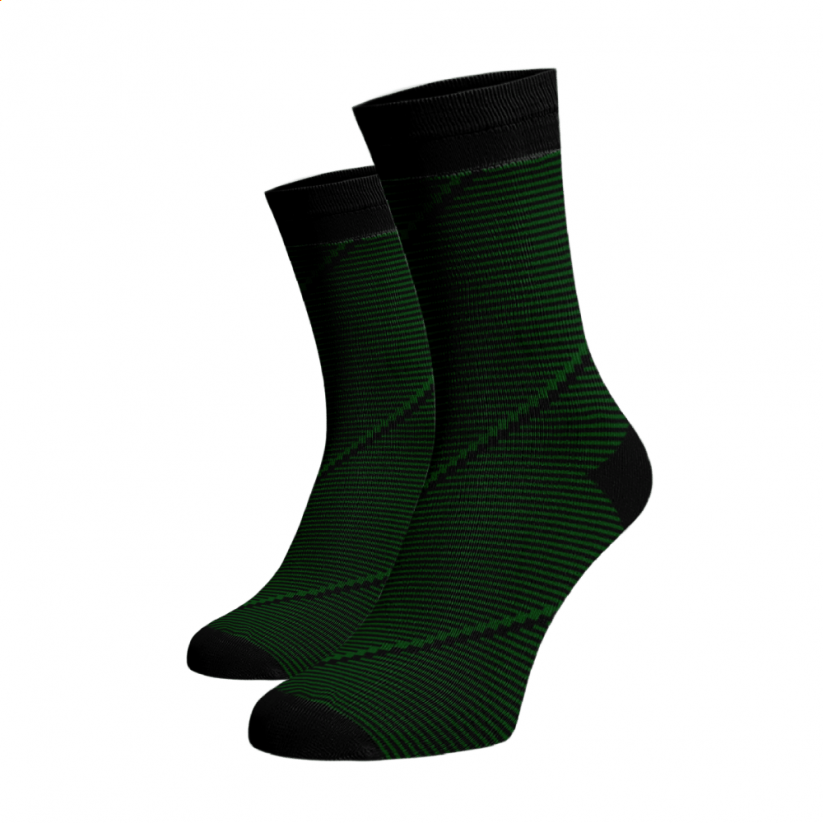 Společenské ponožky Spirála - Barva: Zelená, Velikost: 45-46, Materiál: Bavlna