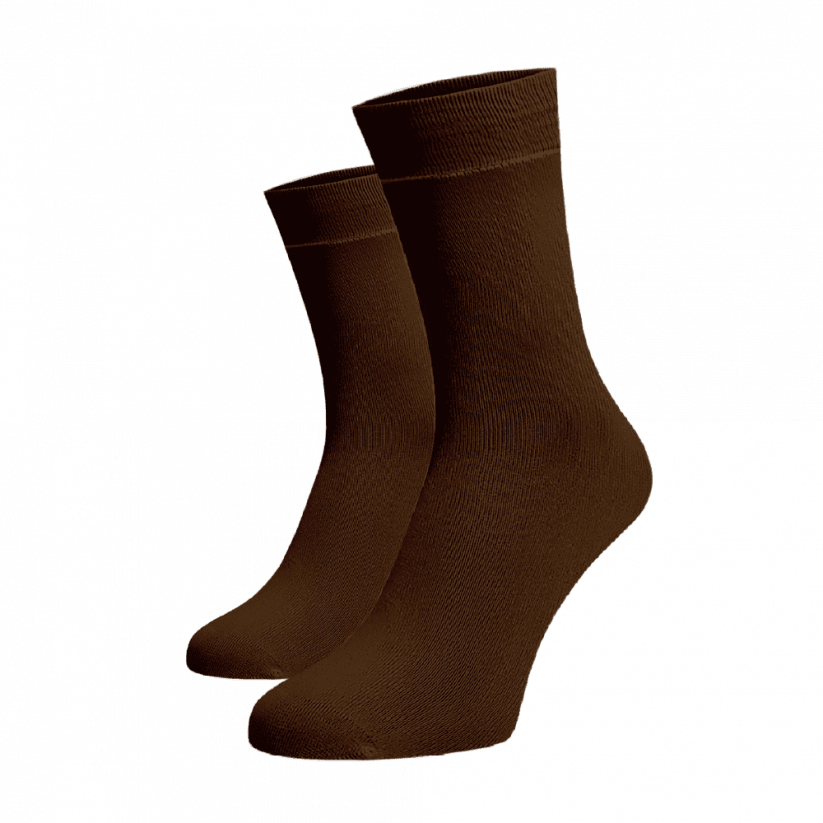 Vysoké ponožky Tmavo hnedé - Barva: Tmavě hnědá, Veľkosť: 42-44, Materiál: Bavlna