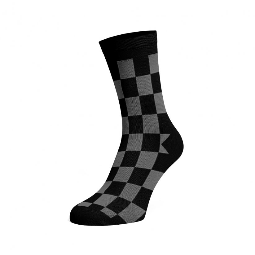 Veselé ponožky Šachovnice - Barva: Fialová, Velikost: 45-46