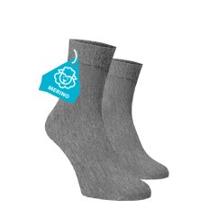 FINE MERINO Střední ponožky - světle šedé