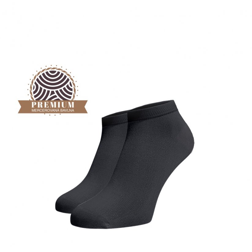 Členkové ponožky z mercerovanej bavlny - šedé - Veľkosť: 47-48
