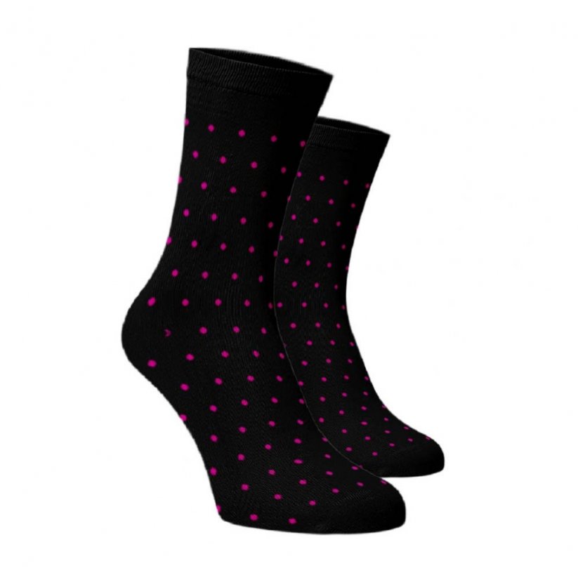 Hosszú szárú pöttyös zokni - rózsaszín - Szín: Fekete, Méret: 42-44, Alapanyag: Pamut