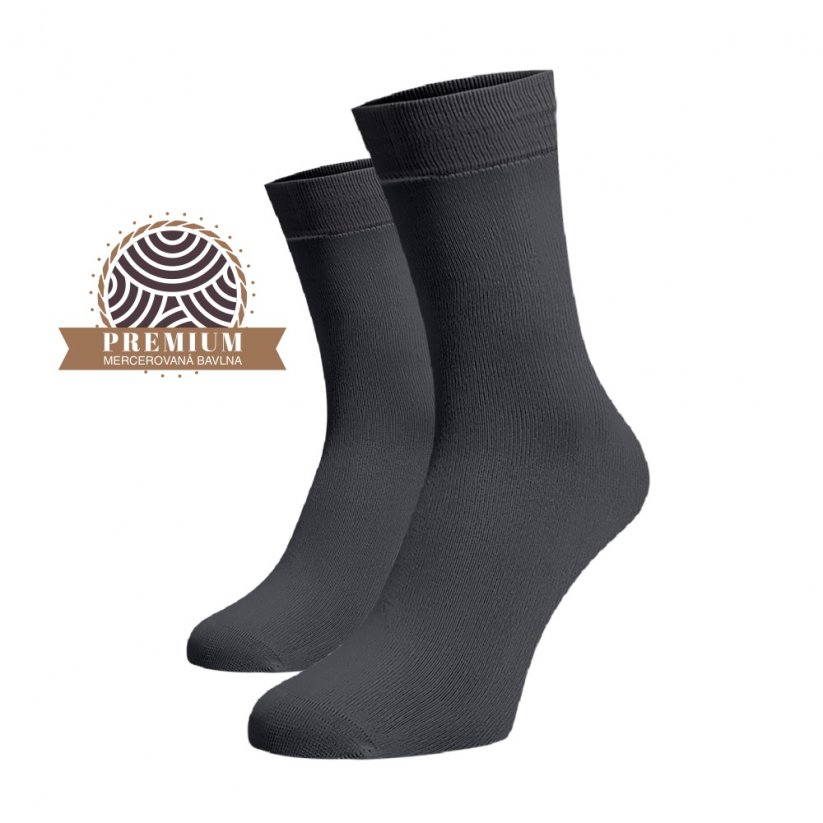Ponožky z mercerované bavlny - šedé - Velikost: 42-44