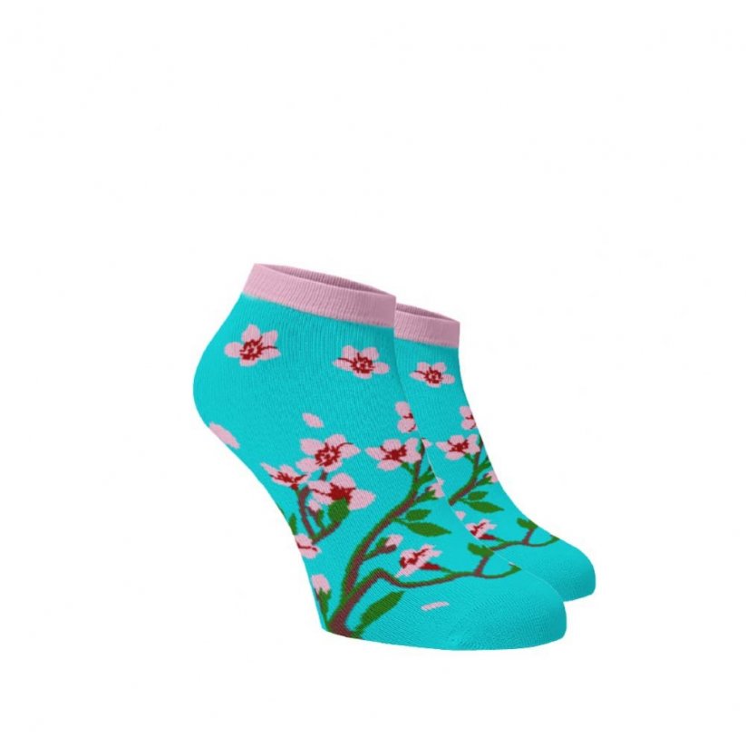 Veselé kotníkové ponožky Máj lásky čas - Barva: Světle modrá, Velikost: 42-44, Materiál: Bavlna