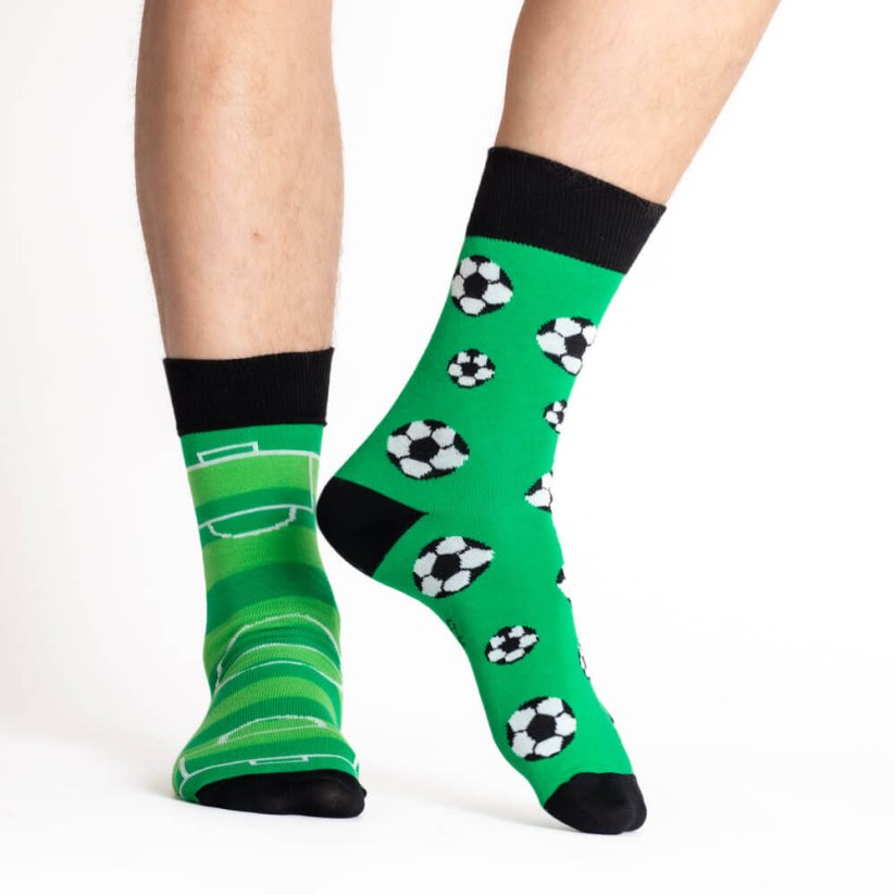 Veselé ponožky Fotbal - Barva: Zelená, Velikost: 45-46, Materiál: Bavlna