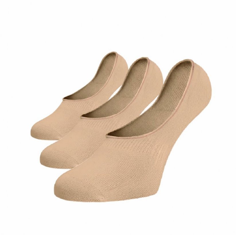 Neviditelné ponožky ťapky tělové 3pack - Barva: Béžová, Velikost: 35-38, Materiál: Bavlna