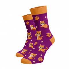 Zvýhodnený set 3 párov vysokých veselých ponožiek - Pre milovníkov mačiek