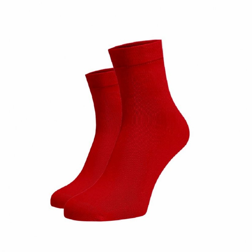 Bambusové střední ponožky červené - Barva: Červená, Velikost: 42-44, Materiál: Viskoza (Bambus)
