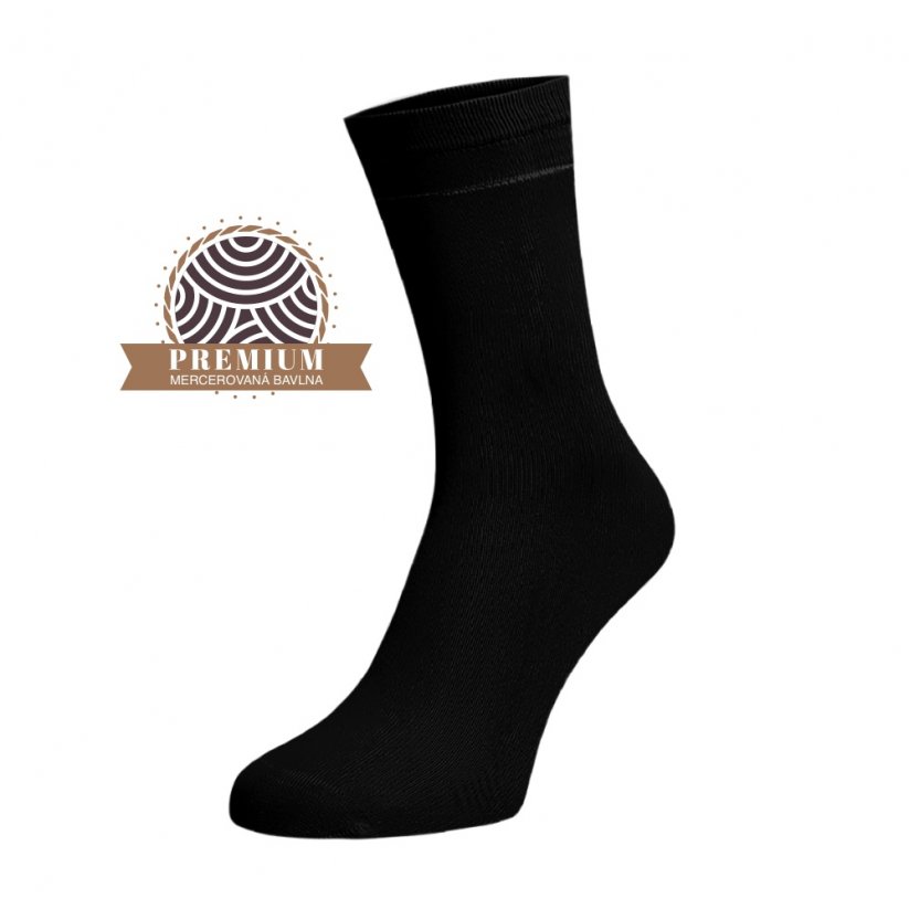 Ponožky z mercerované bavlny - černé - Velikost: 45-46