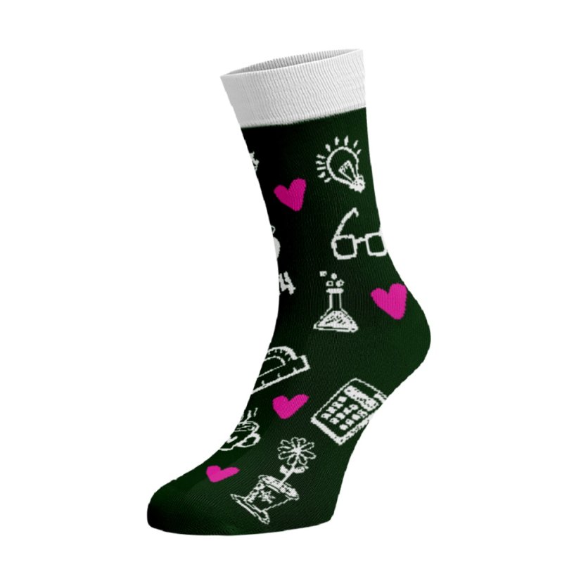 Veselé vysoké ponožky - Tabule a křída