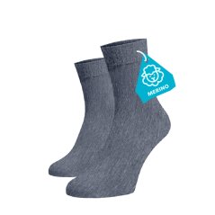FINE MERINO Stredné ponožky - džínové modré
