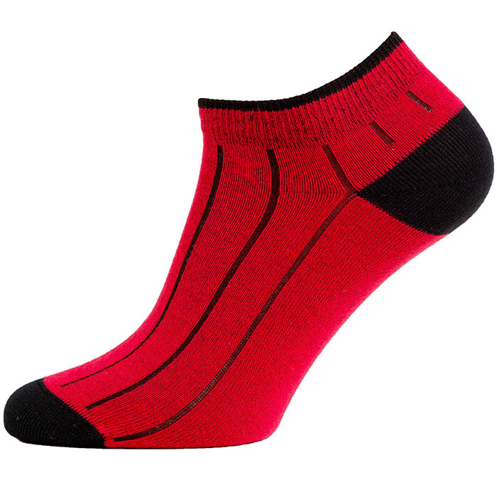 Nízké ponožky Žebro kotník - Barva: Červená, Velikost: 35-38