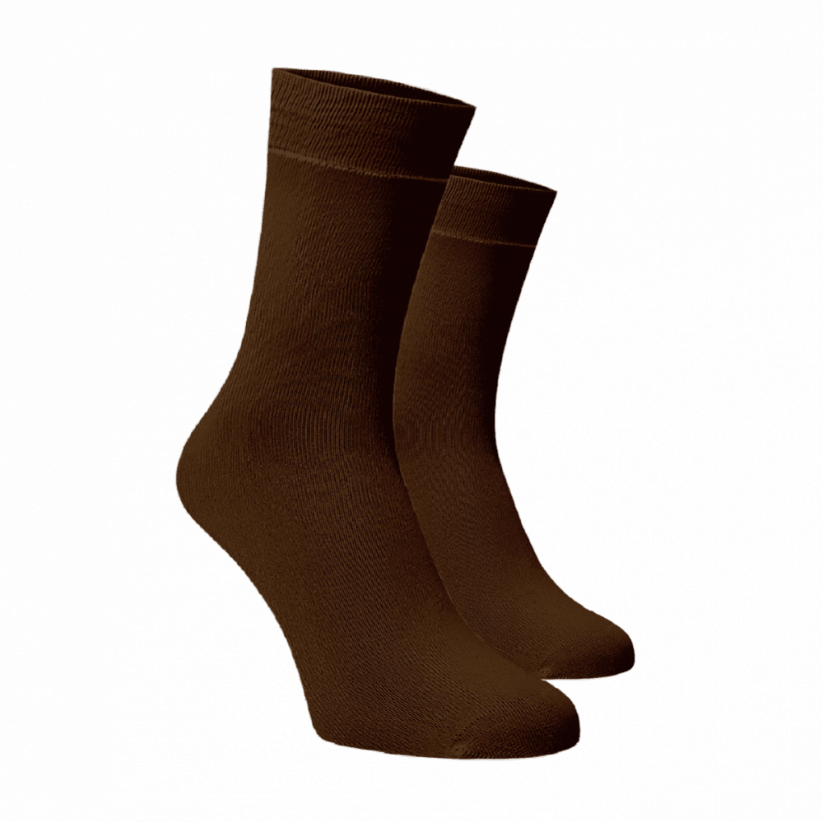 Vysoké ponožky Tmavo hnedé - Barva: Tmavě hnědá, Veľkosť: 42-44, Materiál: Bavlna