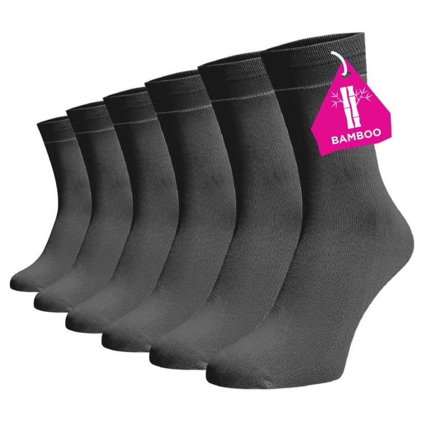 Zvýhodněný set 6 párů bambusových vysokých ponožek - tmavě šedá