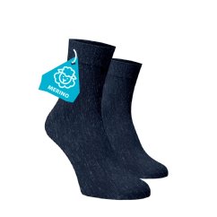 FINE MERINO Střední ponožky - tmavě modrá