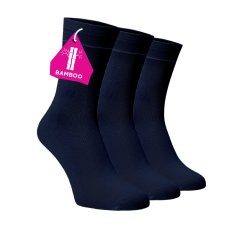 Zvýhodněný set 3 párů bambusových vysokých ponožek - modrá