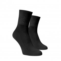 Stredné ponožky so zosilnenou froté nášľapnou časťou - čierne