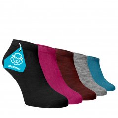 Zvýhodnený set 5 párov MERINO členkových ponožiek - mix farieb 2