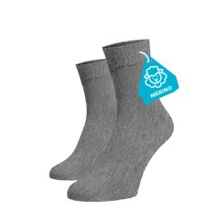 FINE MERINO Střední ponožky - světle šedé