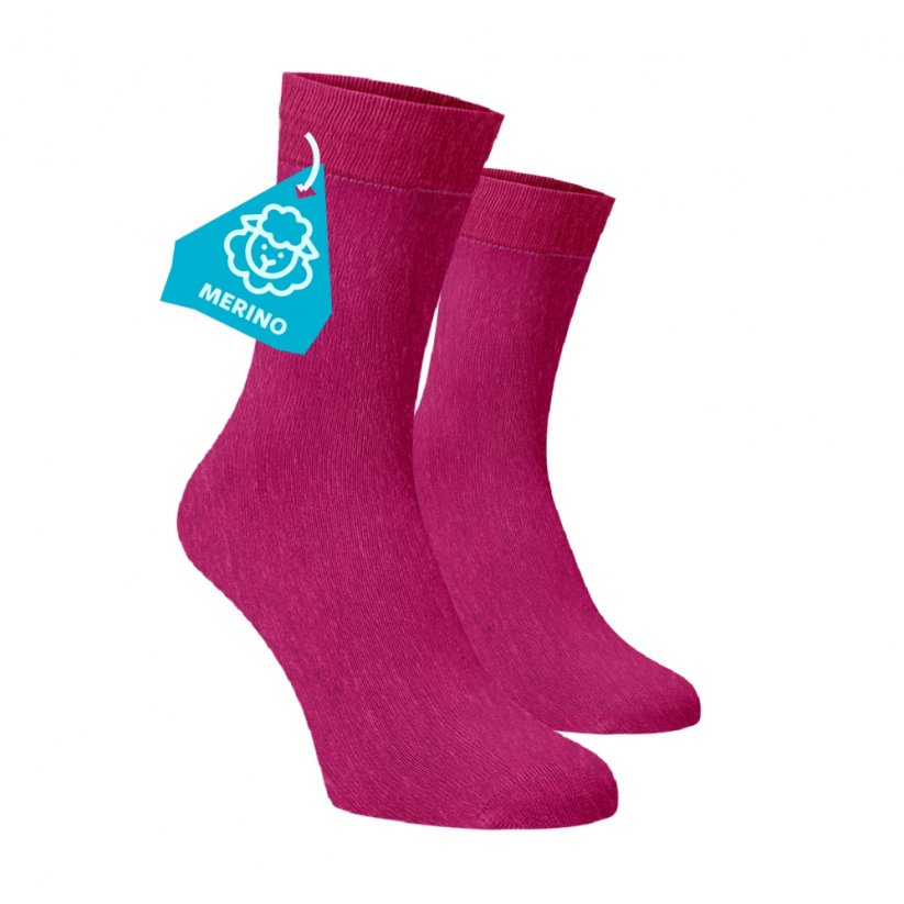 Ružové ponožky MERINO - Velikost: 39-41