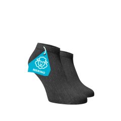 FINE MERINO Kotníkové ponožky - tmavě šedé