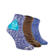 FINE MERINO Kedvezményes szett – 3 pár közepes zokni – melírozott