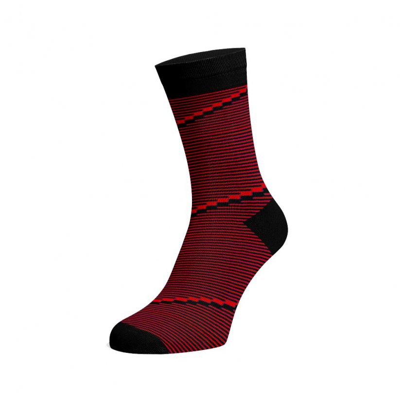 Společenské ponožky Spirála - Barva: Červená, Velikost: 42-44, Materiál: Bavlna