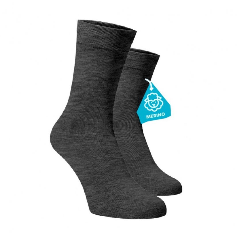 Zvýhodněný set 3 párů MERINO vysokých ponožek - šedé - Velikost: 35-38, Materiál: Vlna (Merino)