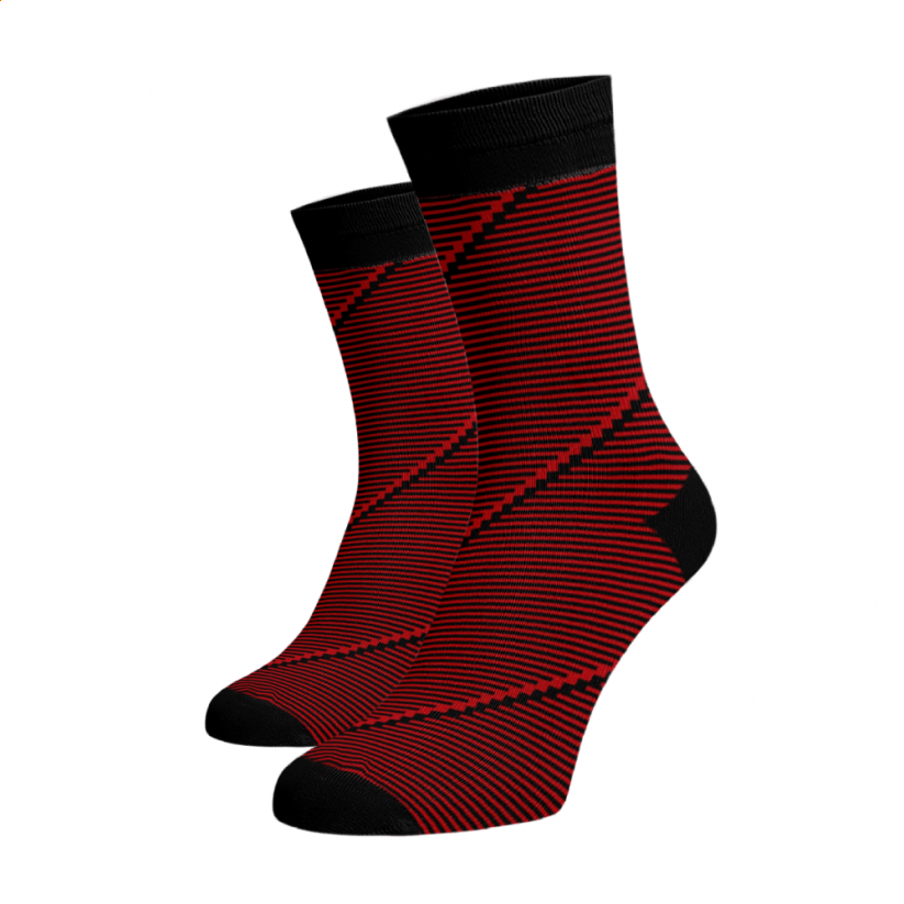 Spoločenské ponožky Špirála - Barva: Červená, Veľkosť: 39-41, Materiál: Bavlna