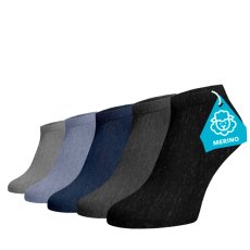Zvýhodněný set 5 párů FINE MERINO kotníkových ponožek - mix barev
