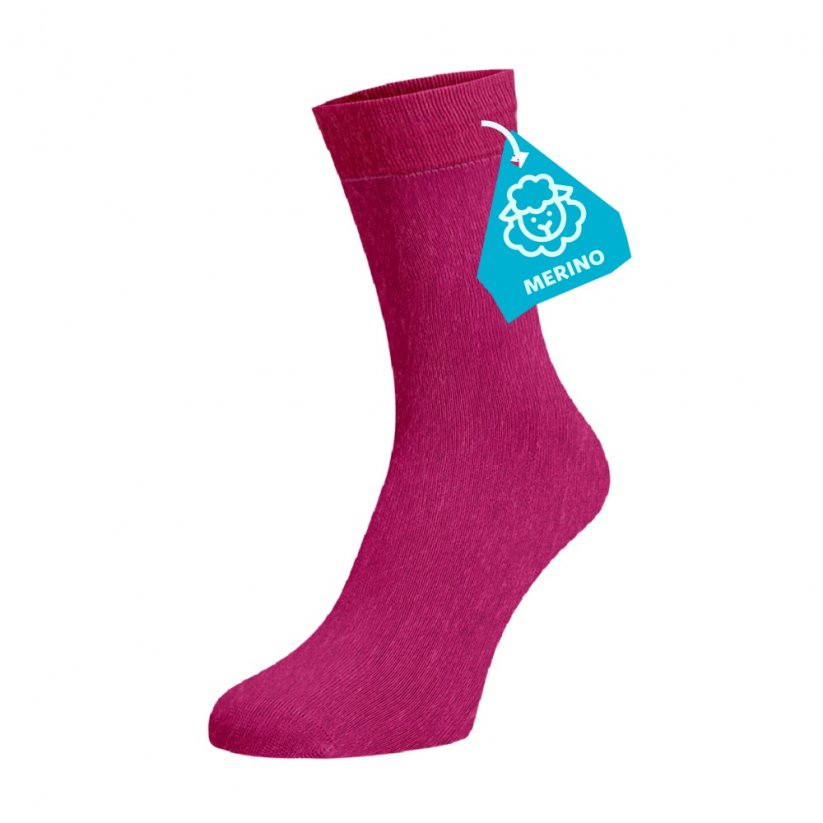 Ružové ponožky MERINO - Veľkosť: 42-44