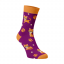 Veselé ponožky Kočičí - Barva: Purpurová, Velikost: 35-38, Materiál: Bavlna