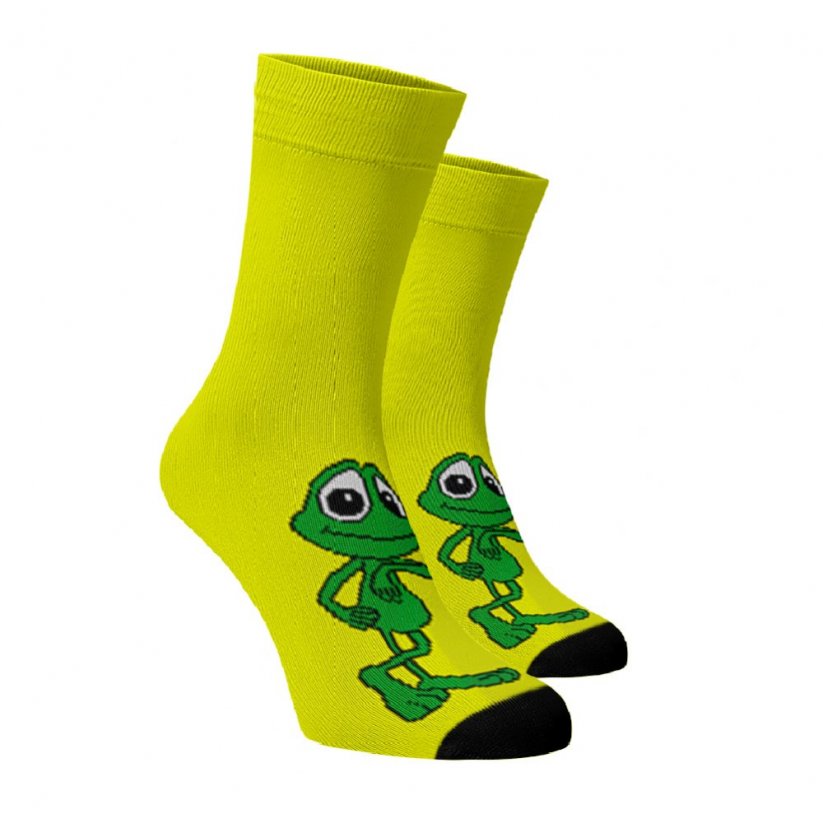Boldog zokni Béka - Szín: Sárga, Méret: 33-34