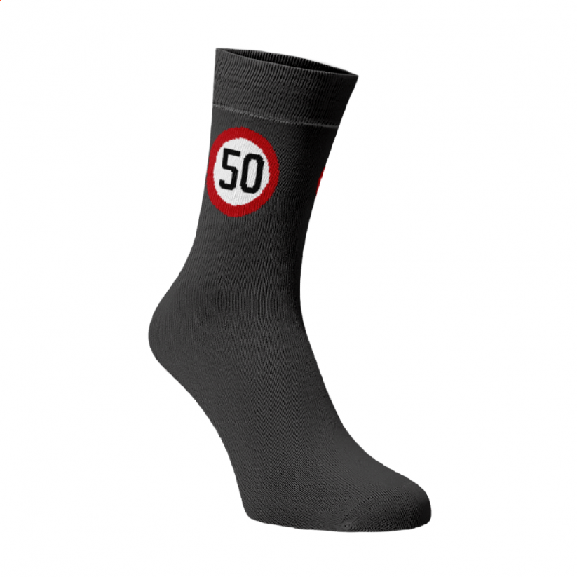 Veselé ponožky Rychlost 50 - Barva: Tmavě šedá, Velikost: 42-44, Materiál: Bavlna